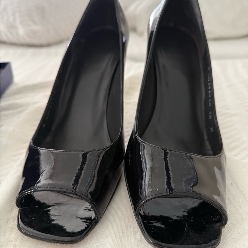 Stuart Weitzman Black Patent Leather Heels